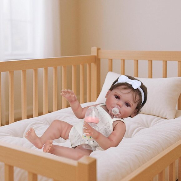 🆕18inch Full Vinyl Body Newborn Baby Doll Poseable Limbs Lucy Girl Reborn Baby - Picture 4 of 6
